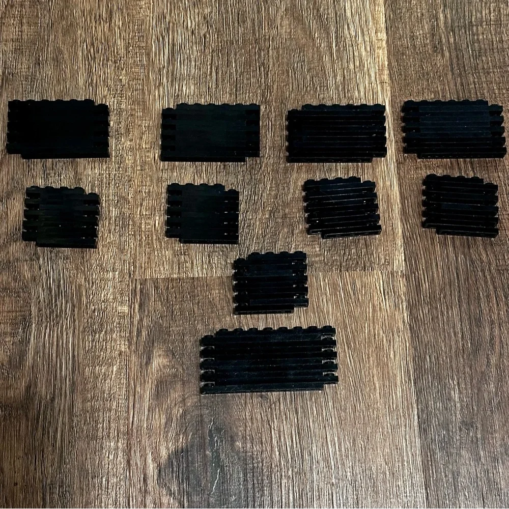 BULK LEGO - 100 Lego Black Building Blocks Collection 1x4, 1x6 & 1x8 Bricks